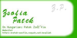 zsofia patek business card